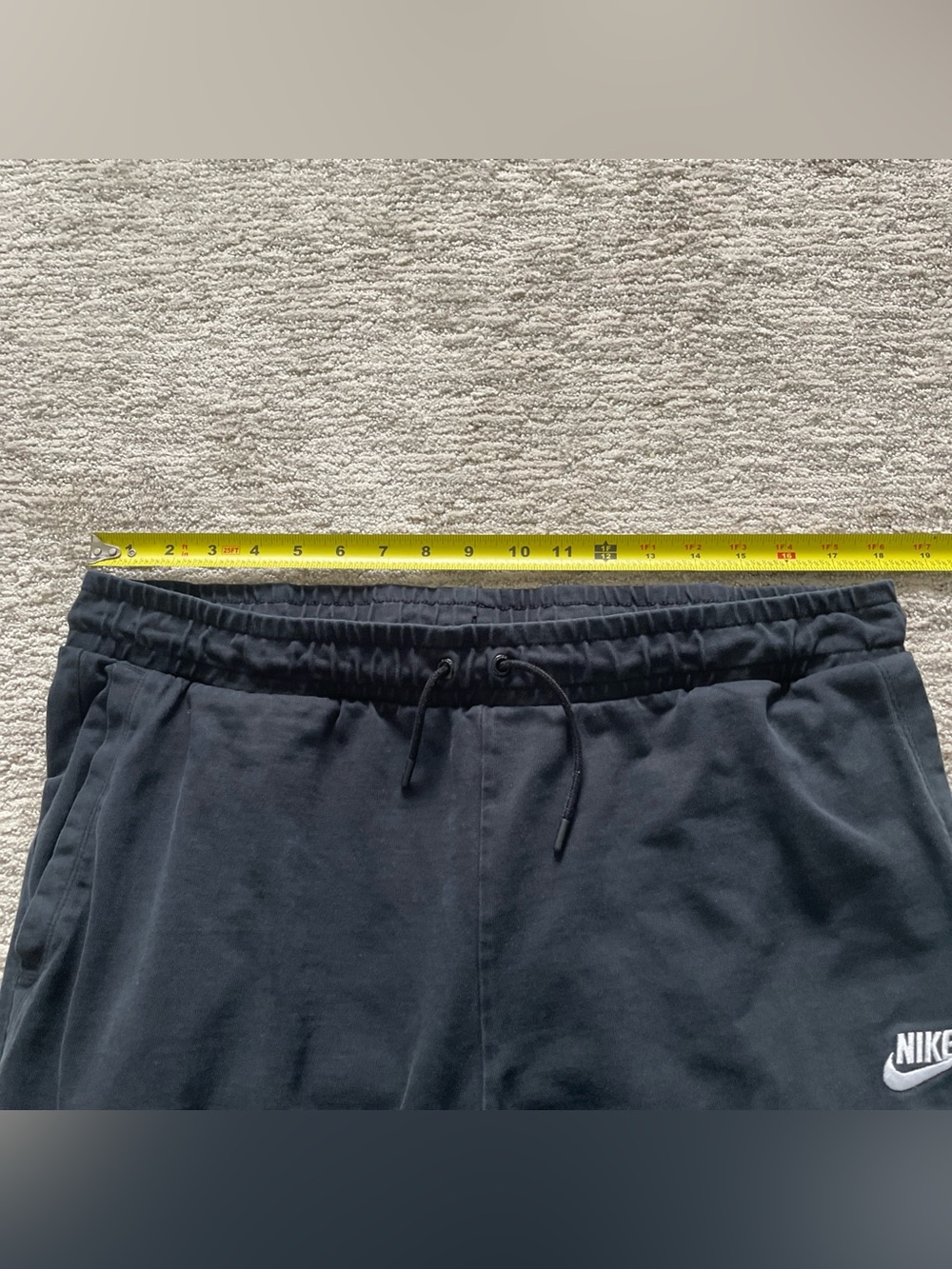 Nike Sportswear 7/8 Cropped Sweatpants Black Womens XL Athleisure 100% Cotton - Picture 3 of 8